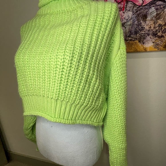 Lime Green Thick Medium Turtleneck Sweater from Forever21 made by Awoo - Picture 3 of 5